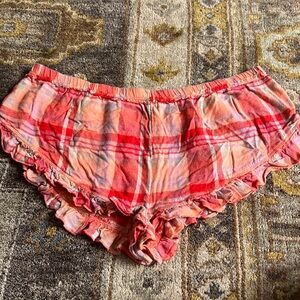 Free People Plaid Pj shorts